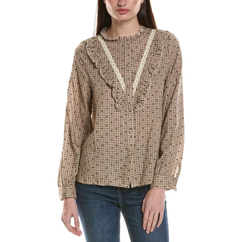 Anna Kay Womens Komane Blouse, Brown